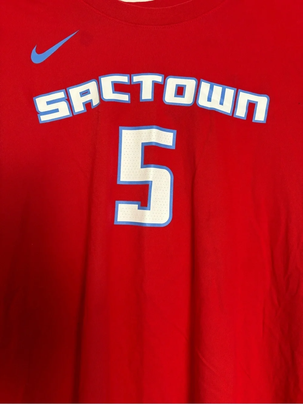 Nike Red “SACTOWN” Short Sleeve Crewneck Tee Size Large